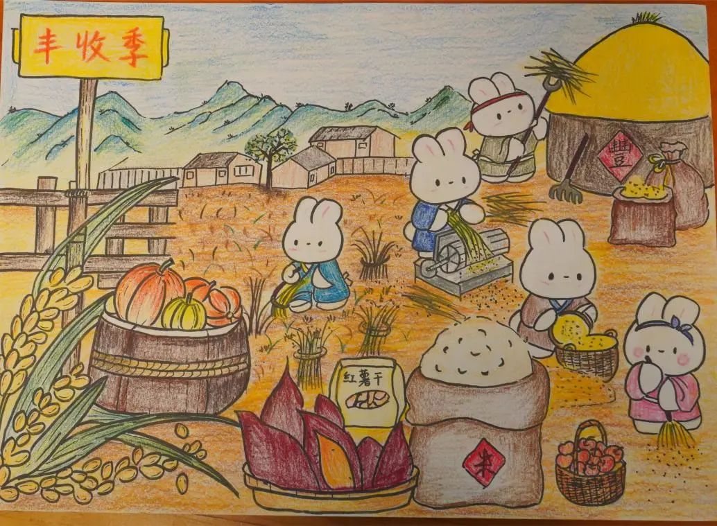 “庆丰收 倡节俭 惜粮食”主题儿童画（15）