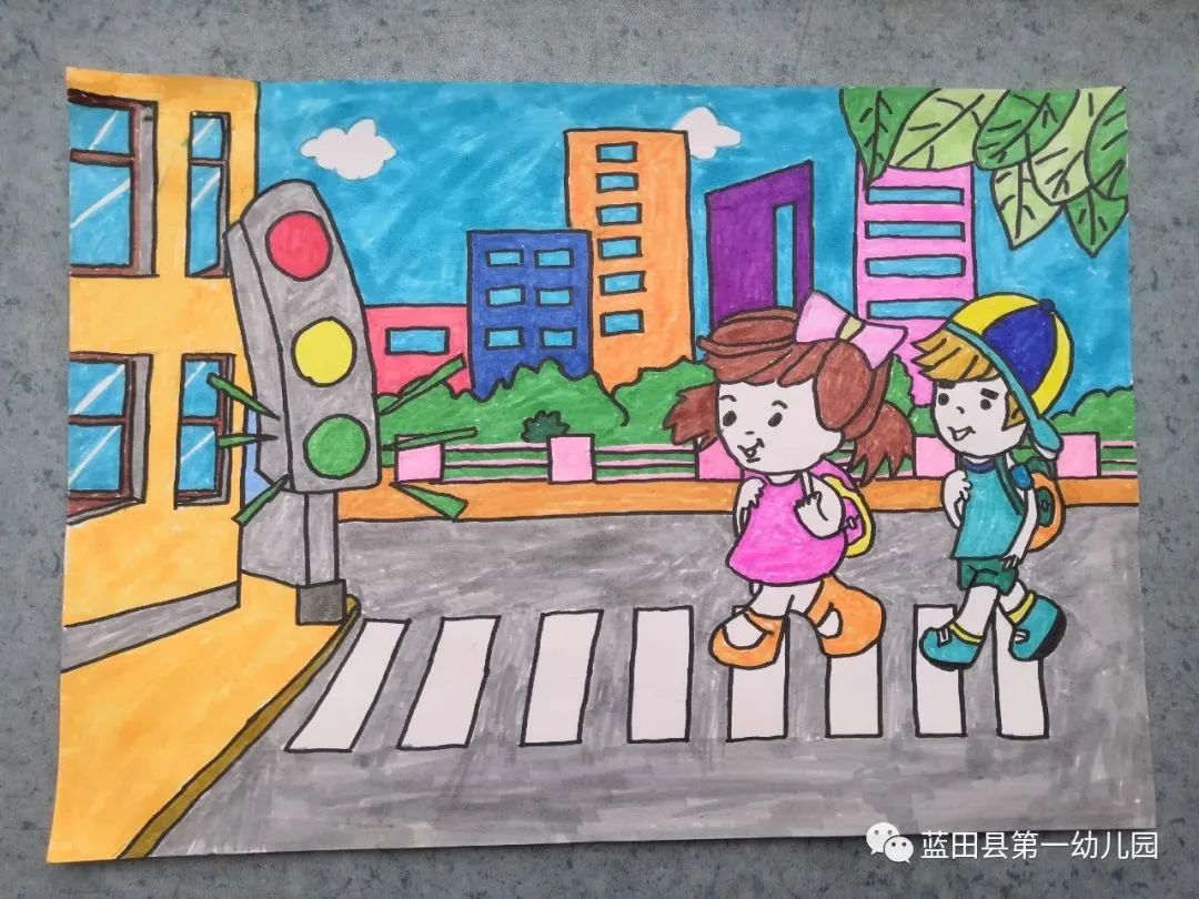 “我是交通安全小使者”儿童绘画作品（13）