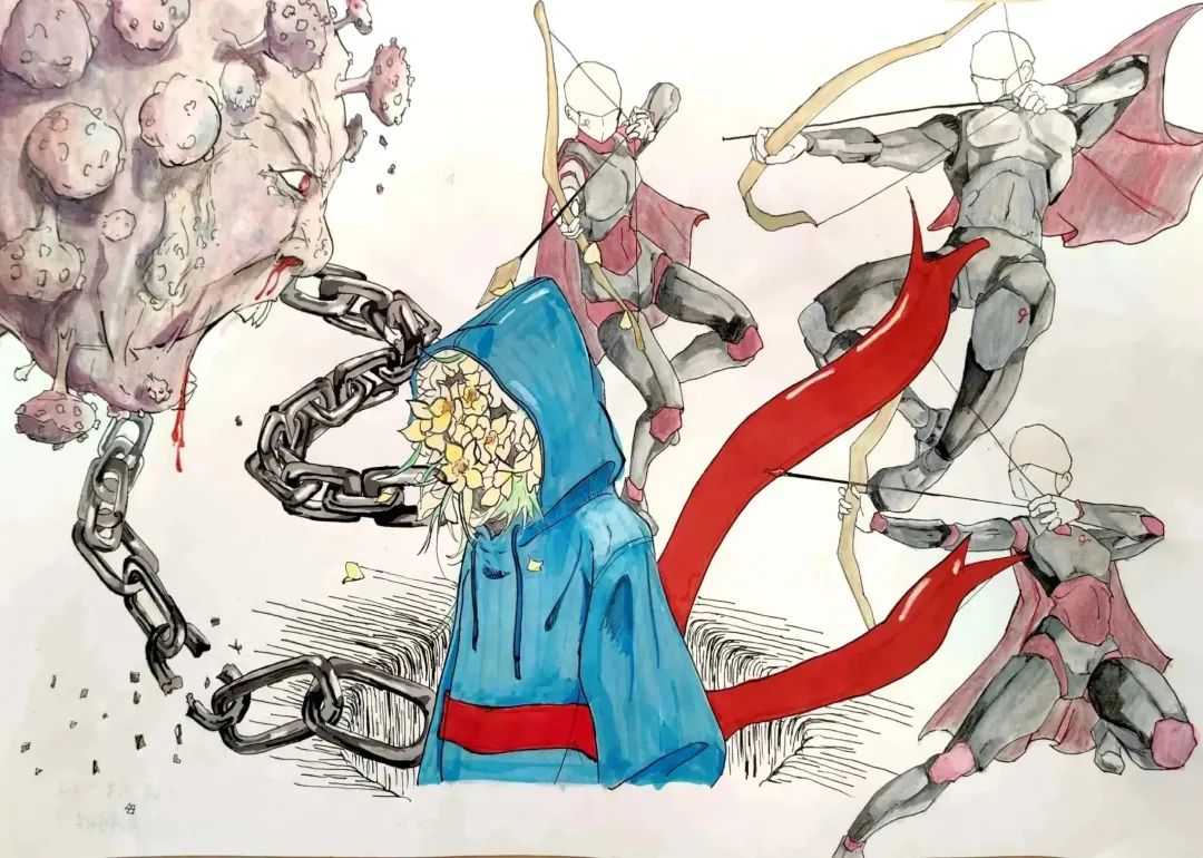 “远离艾 靠近爱”预防艾滋病宣传绘画第7张