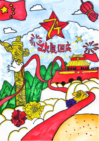 “强国有我 筑梦中华”中秋国庆双节儿童画（2）