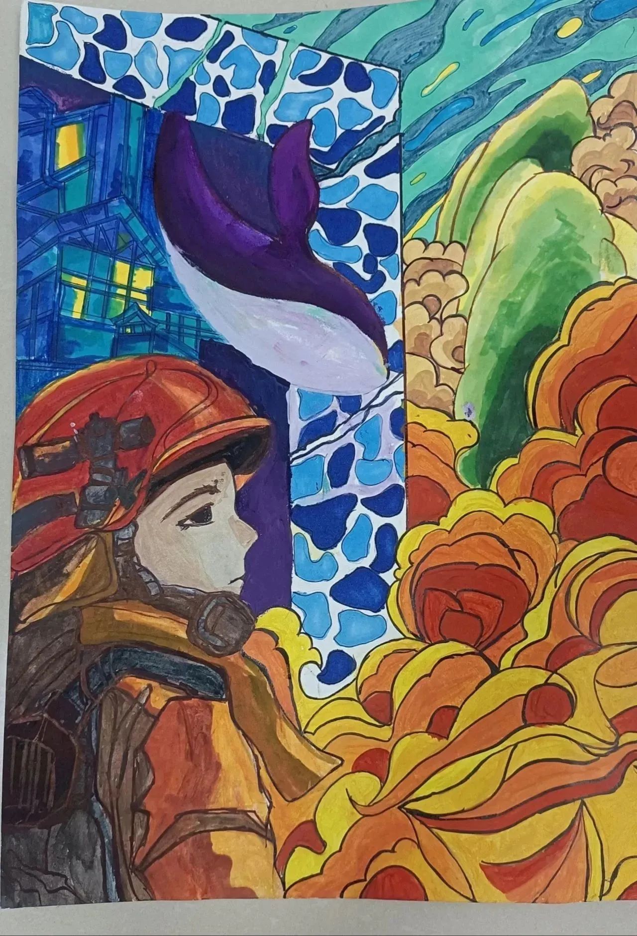 儿童消防绘画优秀画画作品（一）