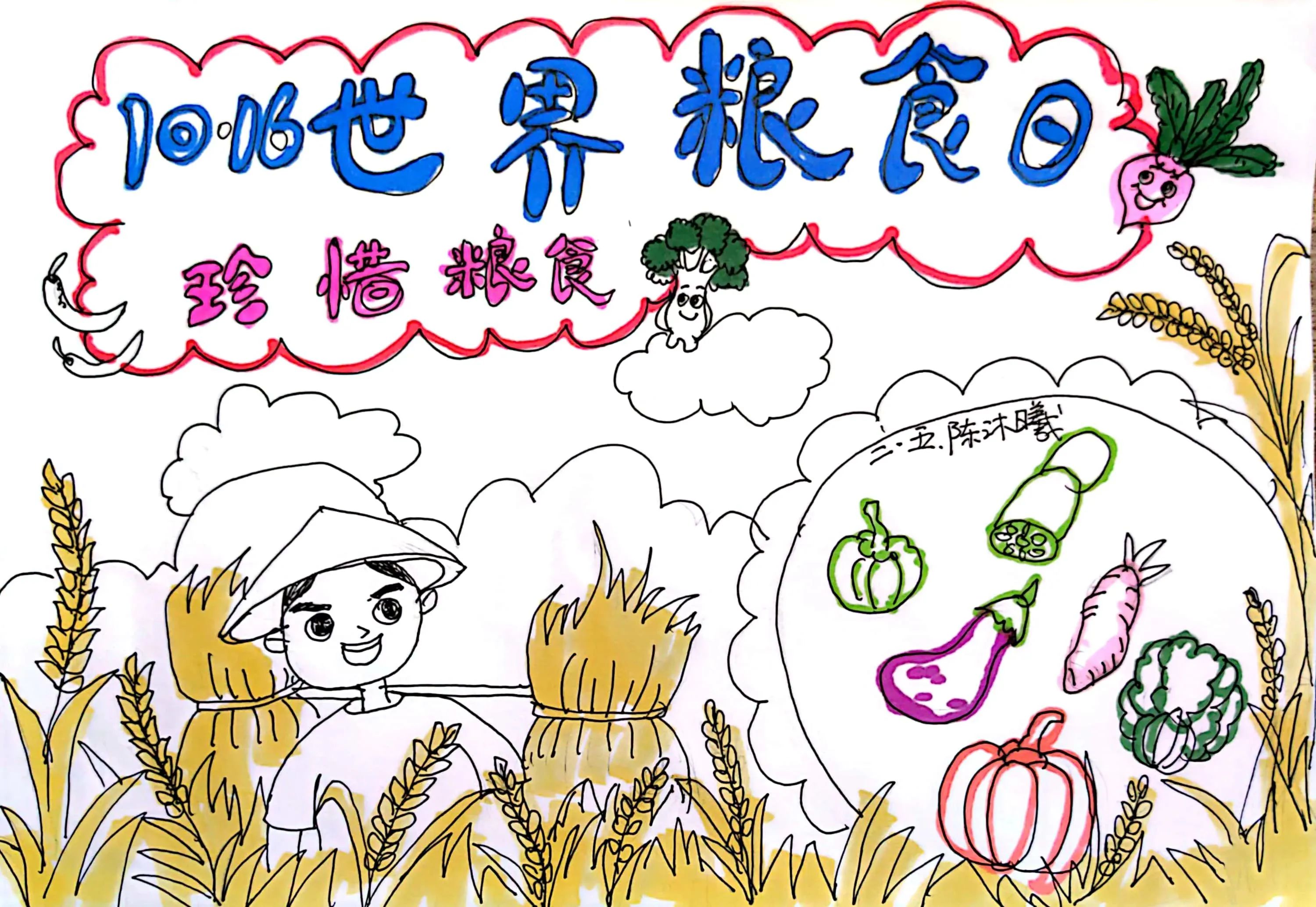 “珍惜粮食 光盘行动”世界粮食日画画图片（27）