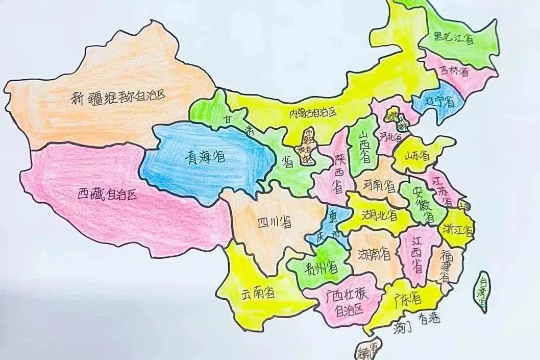 美丽的中国地图儿童画精选作品（八）