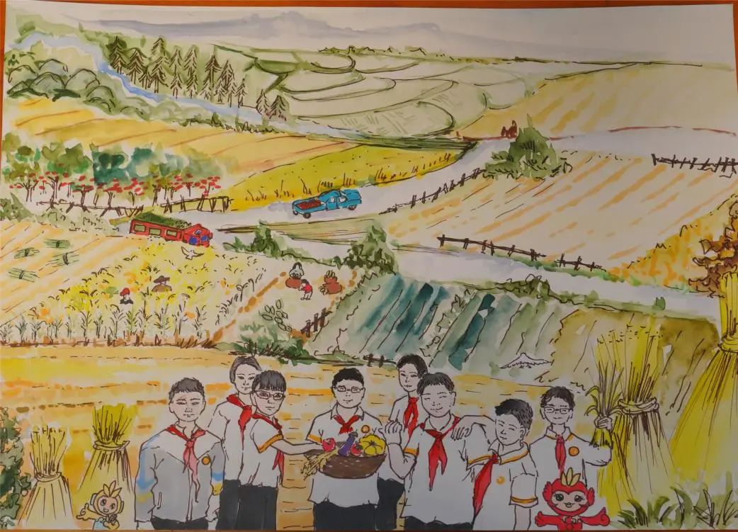 “庆丰收 倡节俭 惜粮食”主题儿童画（13）