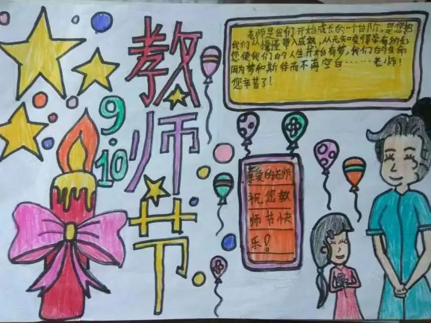 我心中的最美教师主题儿童画（23）
