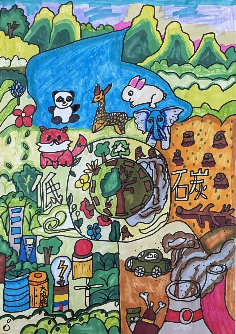 “无废城市 低碳出行”环保儿童画第六张