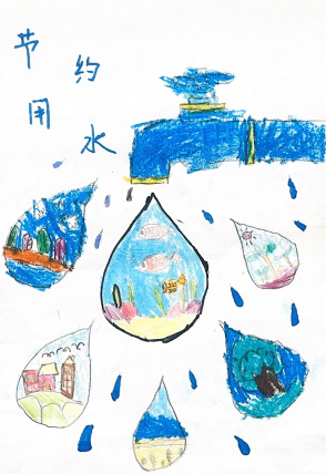 幼儿园“珍惜资源 节能减排”环境保护主题画（14）