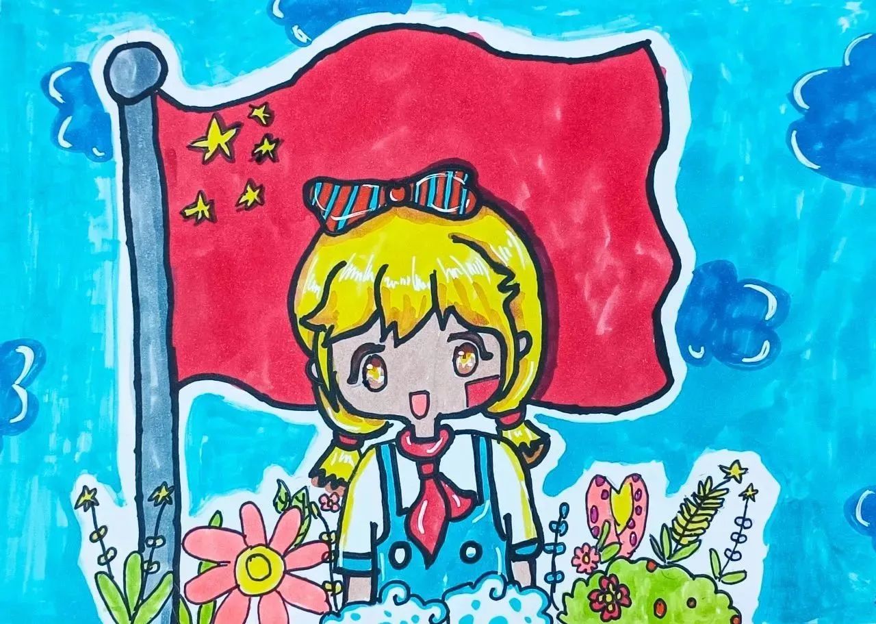 小学生国庆节绘画《我和我的祖国》作品（5）
