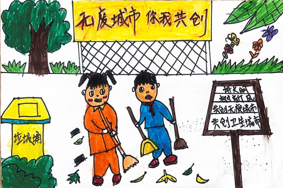 幼儿园“珍惜资源 节能减排”环境保护主题画（20）
