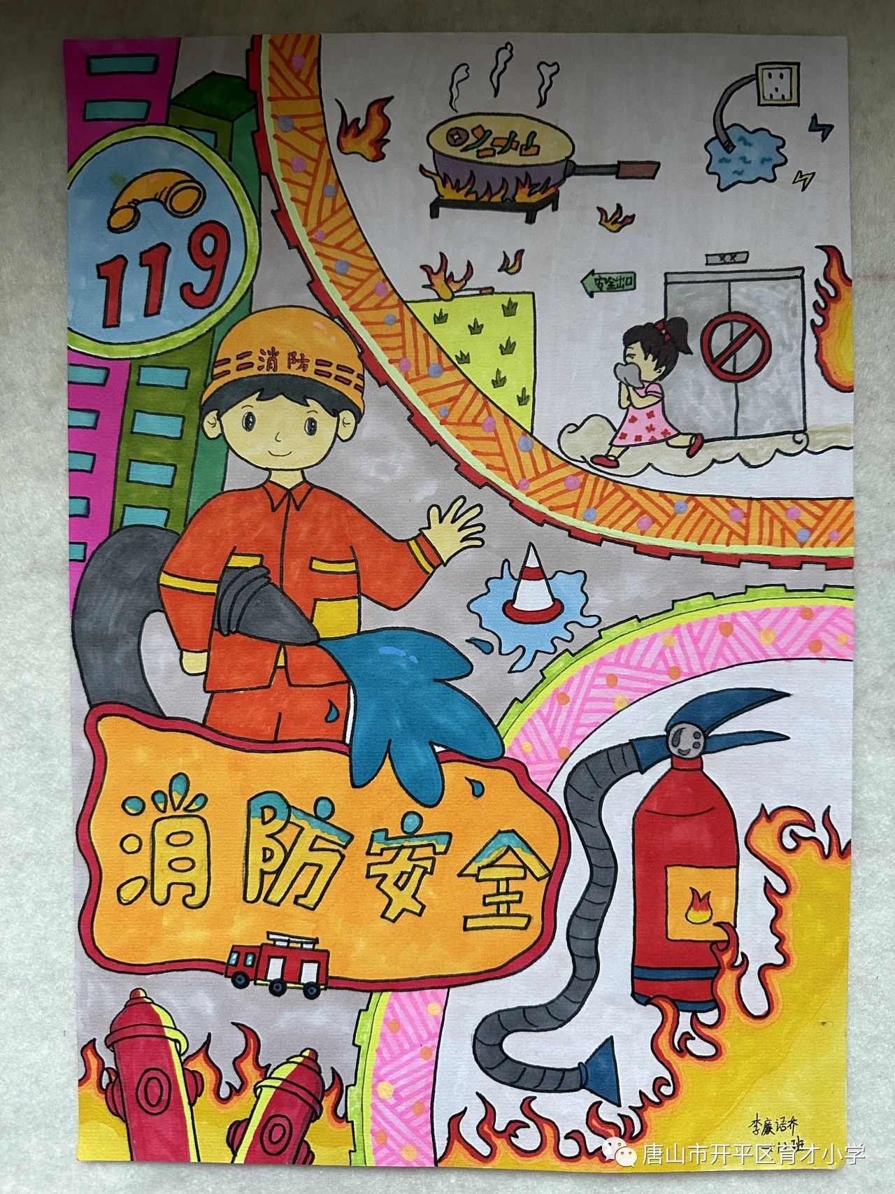 “关注消防安全 你我童行”儿童画合集（12）