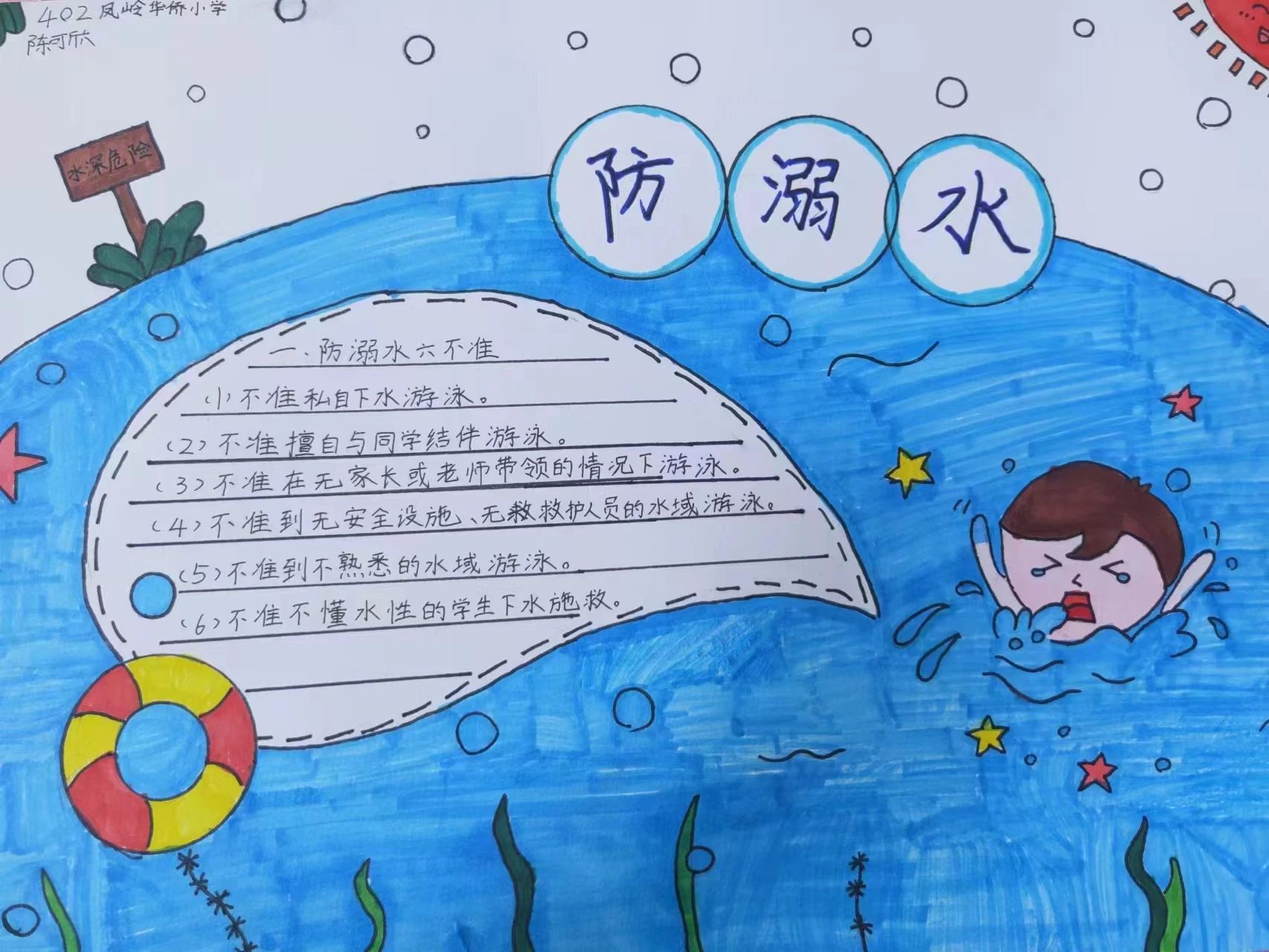 “预防溺水 我有画说”参赛获奖绘画（二十一）