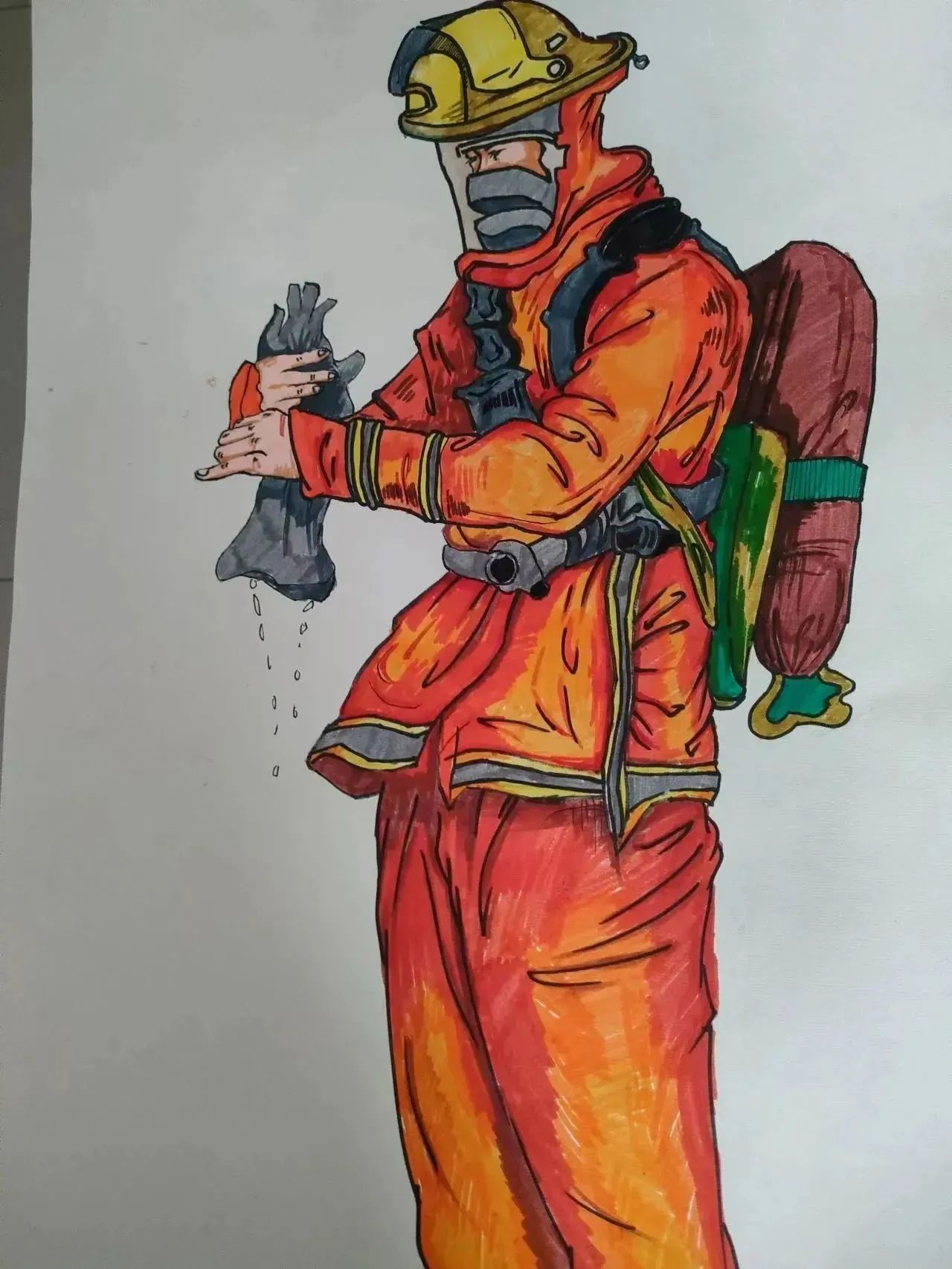“消防童行 致敬逆行者”消防安全绘画（十二）