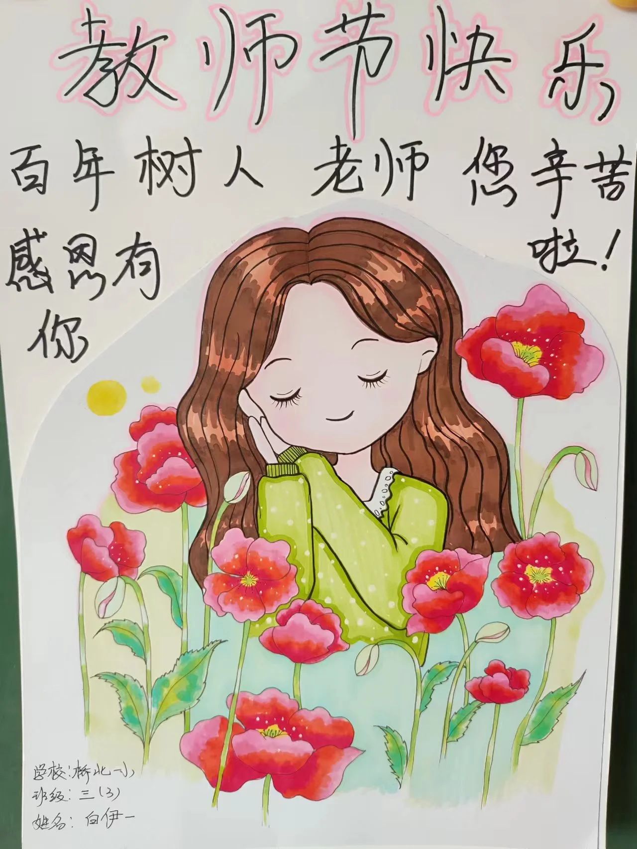 我心中的最美教师主题儿童画（12）