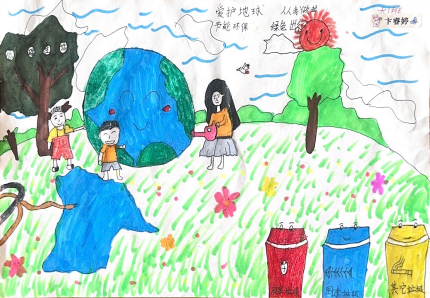 幼儿园“珍惜资源 节能减排”环境保护主题画（5）