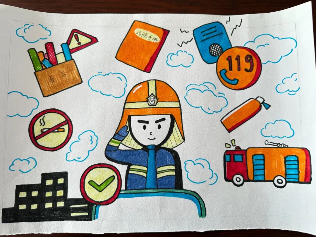 “关注消防安全 你我童行”儿童画合集（6）