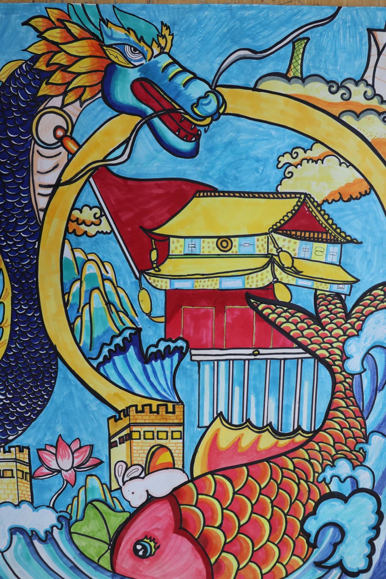  “童心迎国庆 巧手绘祖国”主题画优秀作品（16）