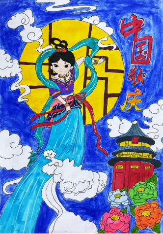“强国有我 筑梦中华”中秋国庆双节儿童画（5）