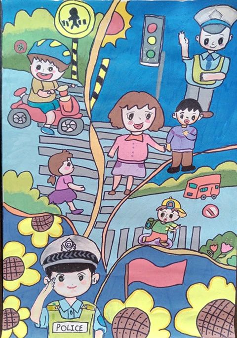 交通安全儿童画作品图片大全（六）