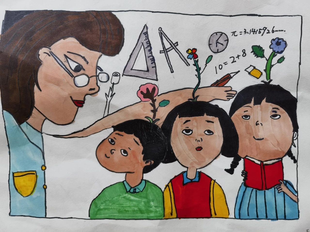 happy teacher's day2023教师节儿童绘画图片（9）