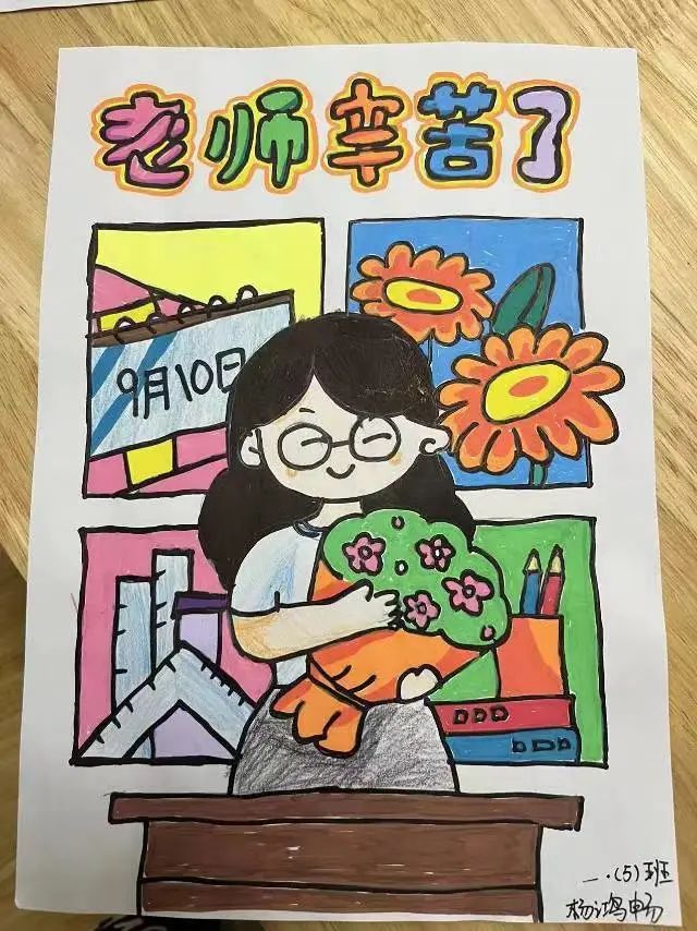 我心中的最美教师主题儿童画（13）
