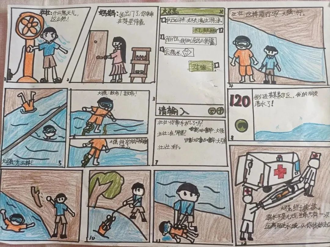 “预防溺水 我有画说”参赛获奖绘画（十）