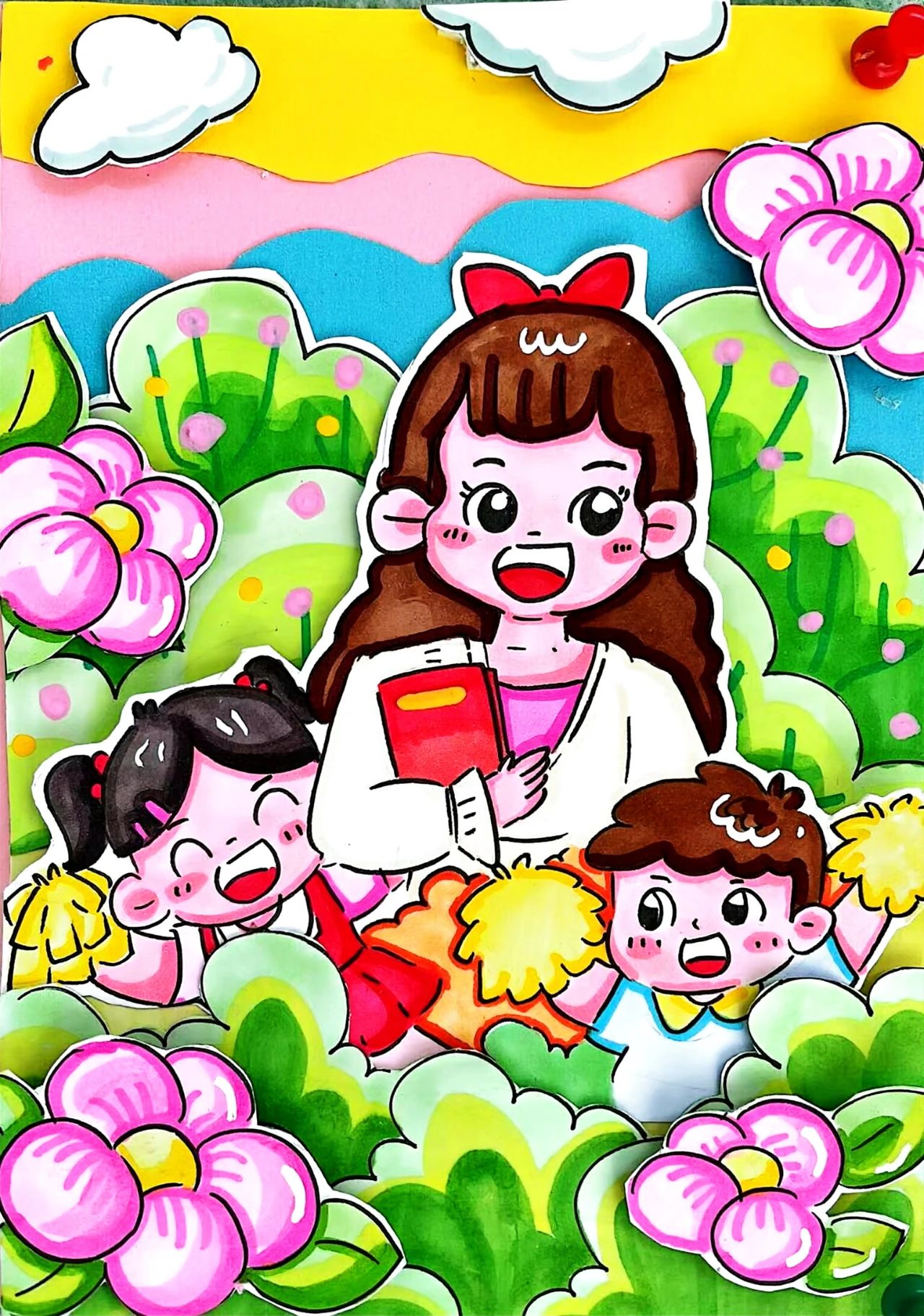 小学生感恩老师儿童绘画（一）