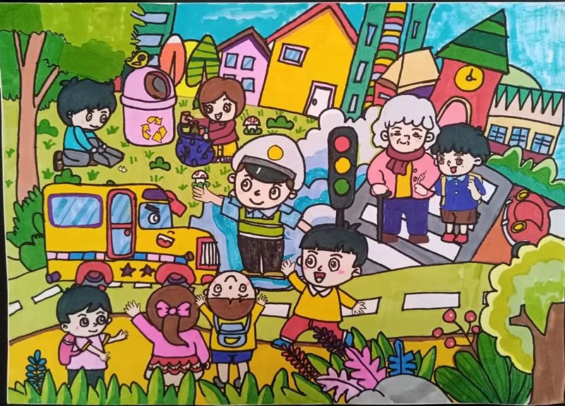 交通安全儿童画作品图片大全（八）