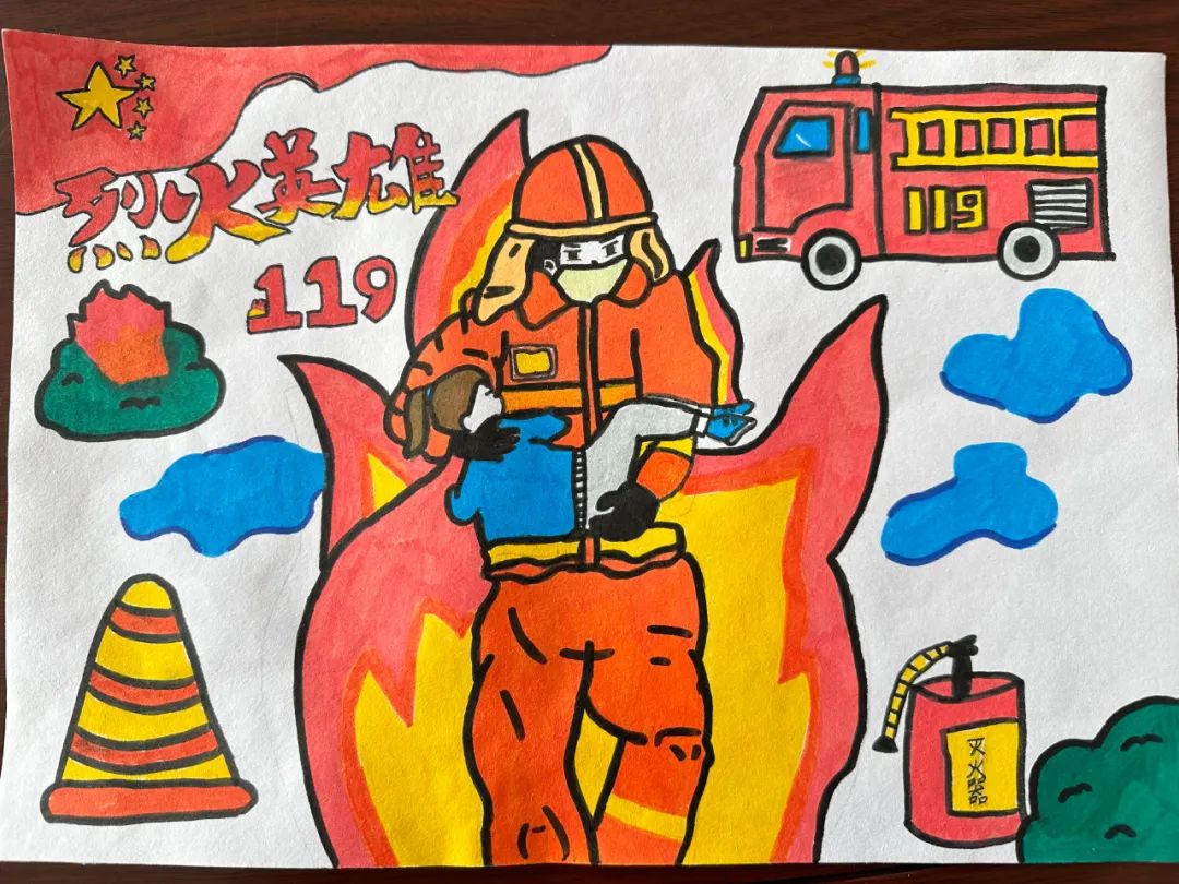“关注消防安全 你我童行”儿童画合集（5）