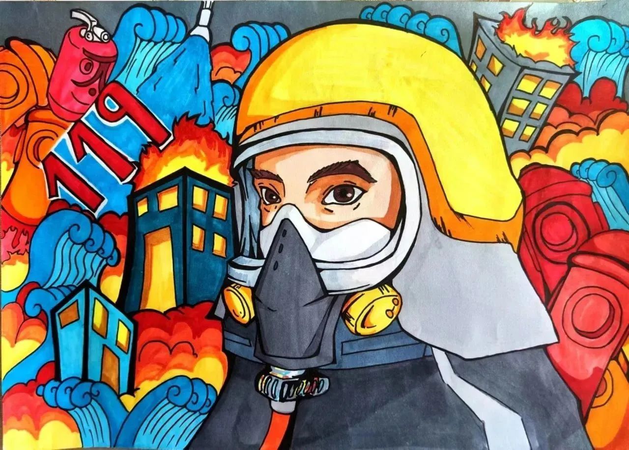 “童心绘消防 安全伴成长”主题优秀绘画作品展第1张