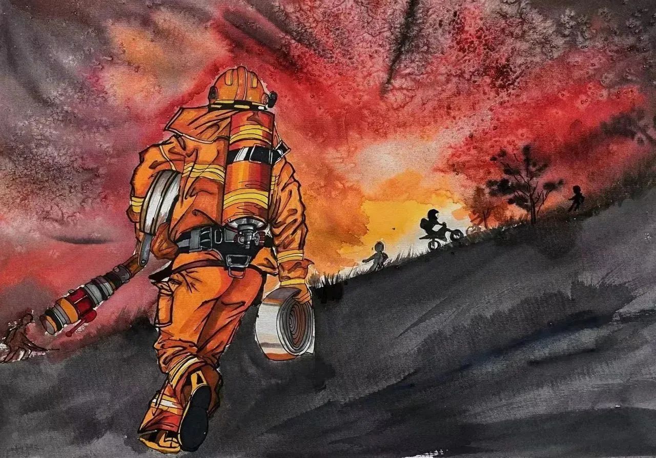 “消防童行 致敬逆行者”消防安全绘画（三）