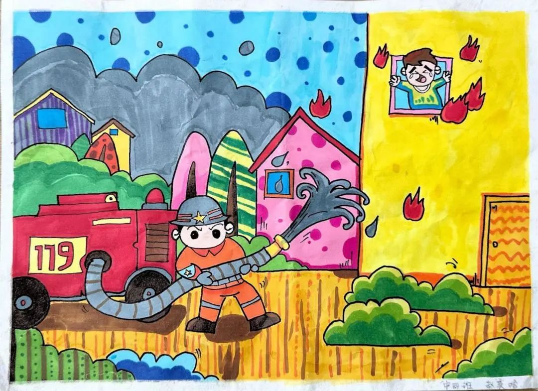幼儿园“我眼中的火焰蓝”绘画图片（4）