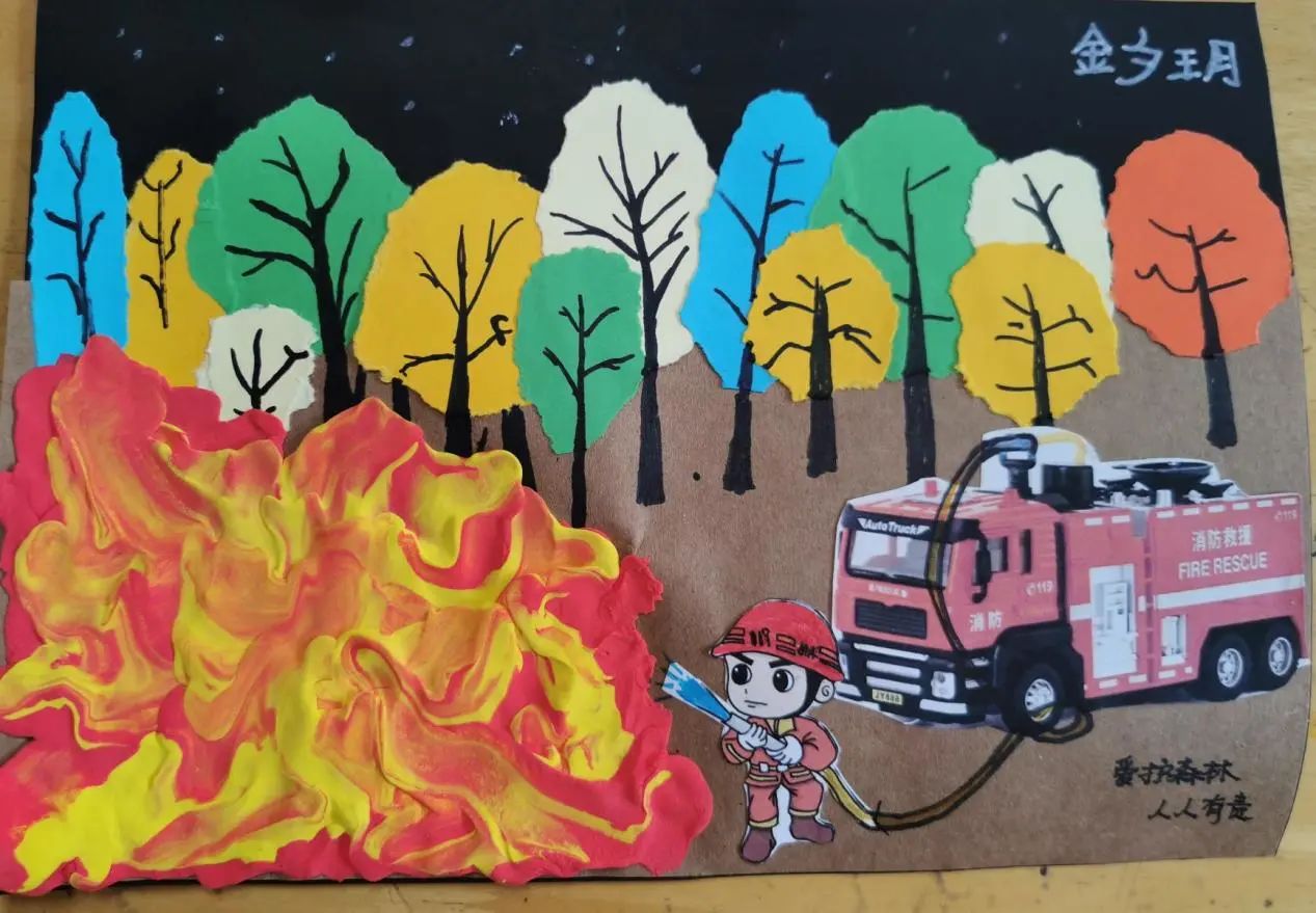 “关注消防 致敬火焰蓝”“幼儿园绘画大赛获奖图片（12）