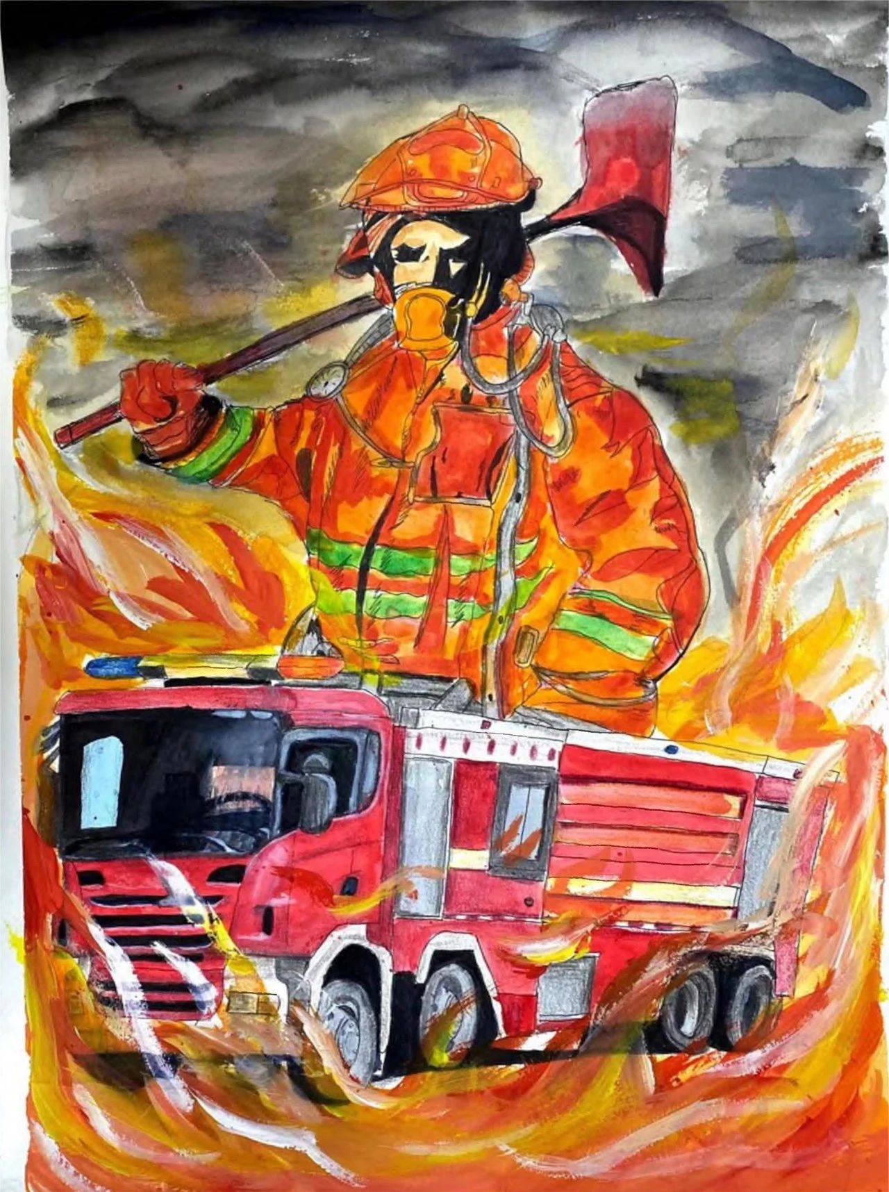 “你好 英雄火焰蓝”绘画作品赏析（20）