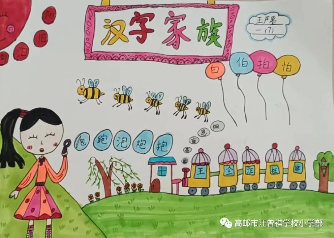 简单好看的儿童绘画识字画画（10）