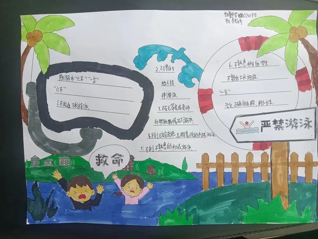 “珍爱生命 预防溺水 健康成长”暑期安全绘画（6）