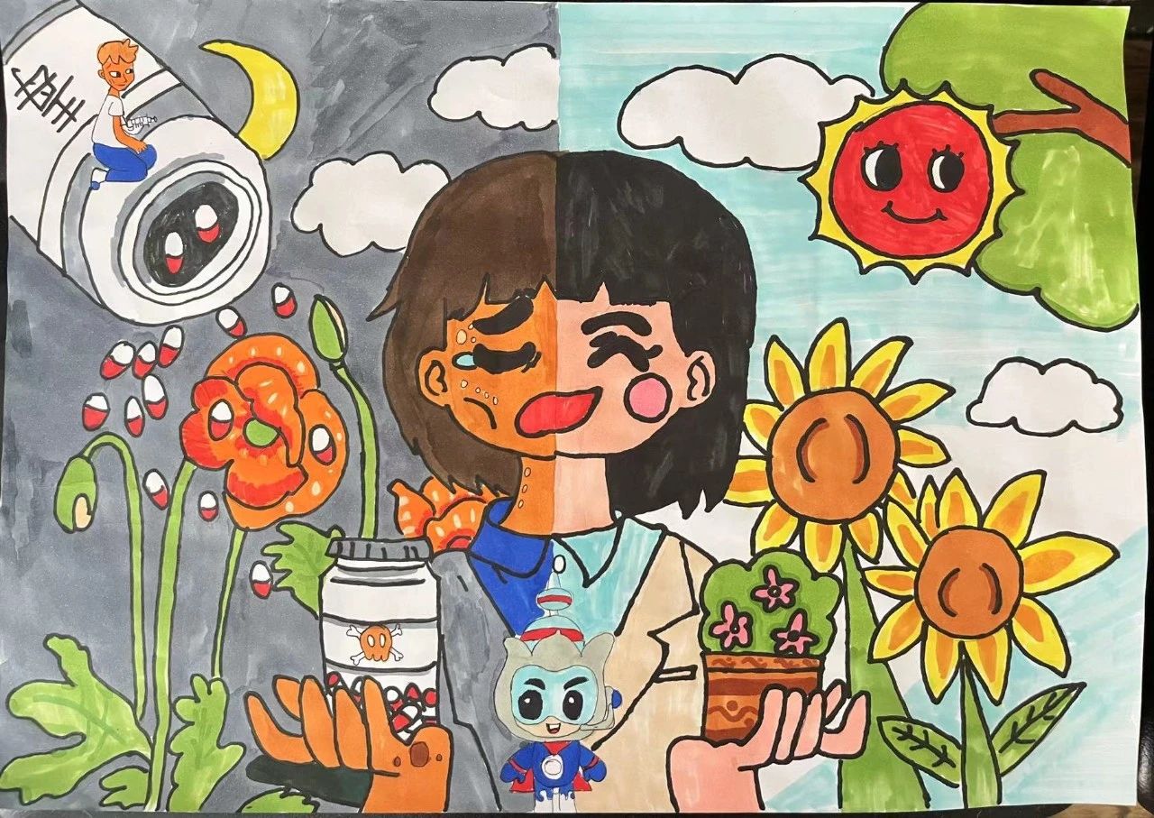 小学生“珍爱生命 远离毒品”宣传儿童画（十二）