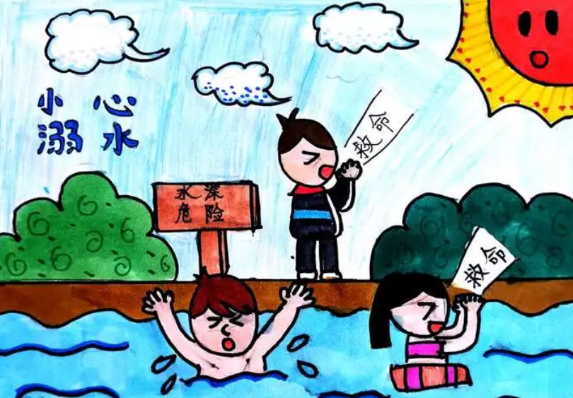 “安全第一 珍爱生命”防溺水儿童画（15）