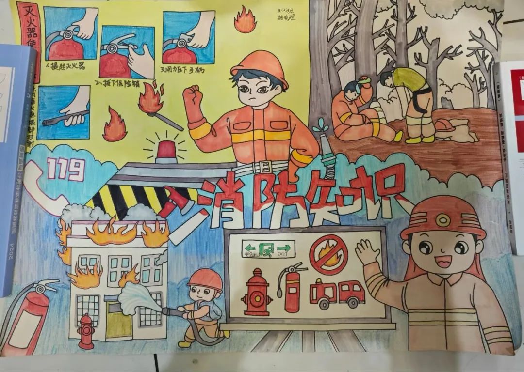 10张“人人讲安全 个个会应急”消防安全主题绘画（第10张）