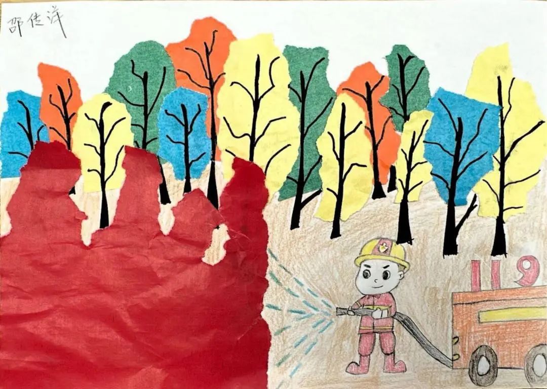 幼儿园“我眼中的火焰蓝”绘画图片（13）