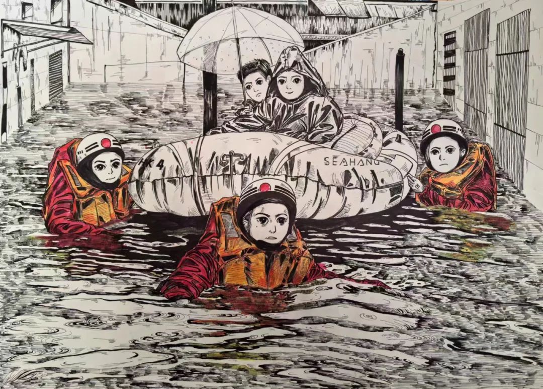 “消防安全在我心中 致敬逆行英雄”绘画作品（17）