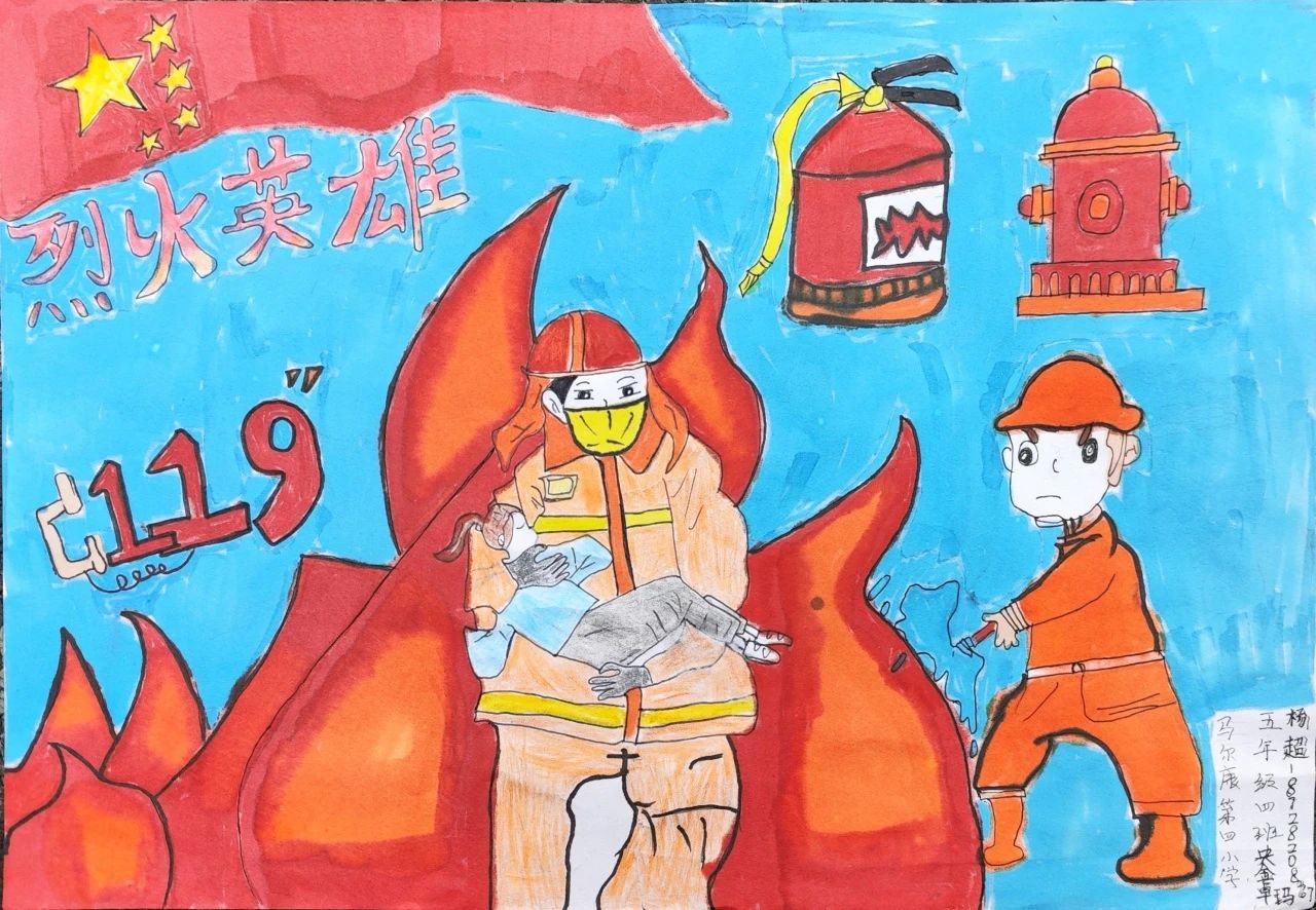 “我心中的英雄——火焰蓝”儿童画作品（八）