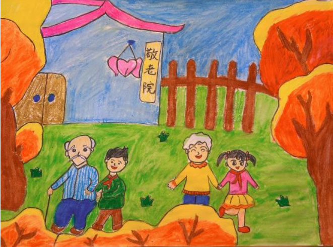 “我们的家风家训”孝顺主题的儿童画（八）