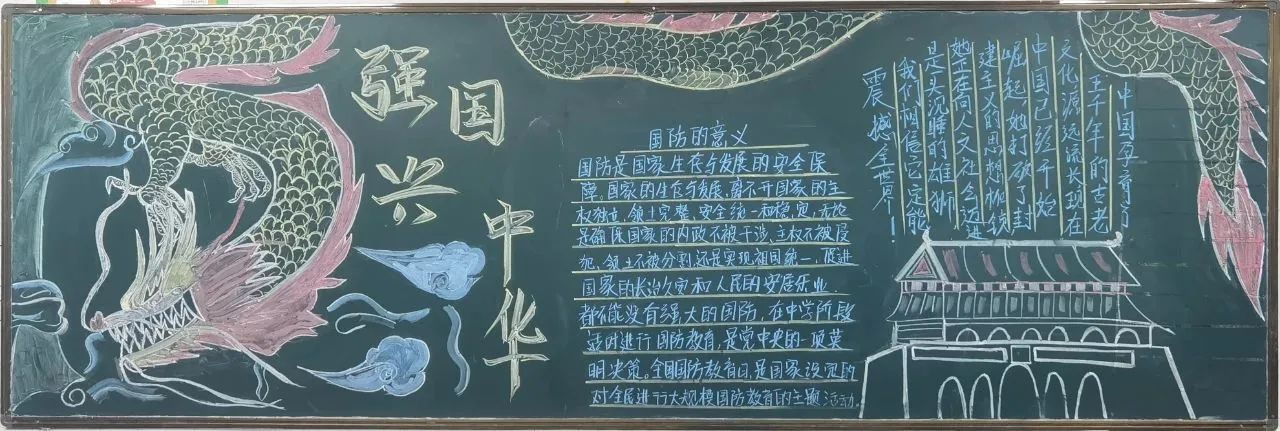 强国防兴中华黑板报设计-第5张