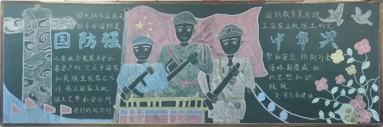 强国防兴中华黑板报设计-第4张