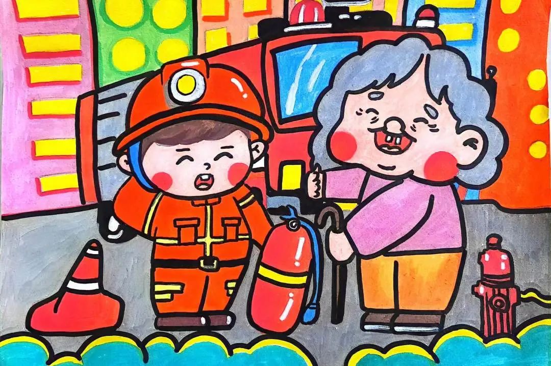 “火灾无情 英雄逆行”2023消防安全绘画（5）