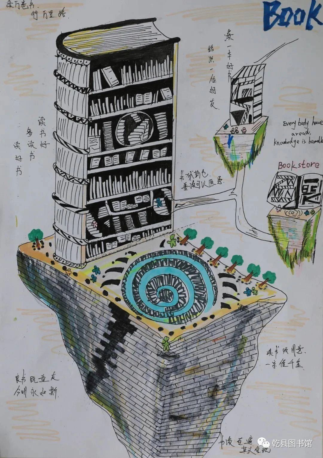 “我的书屋我的梦”儿童绘画图片（17）