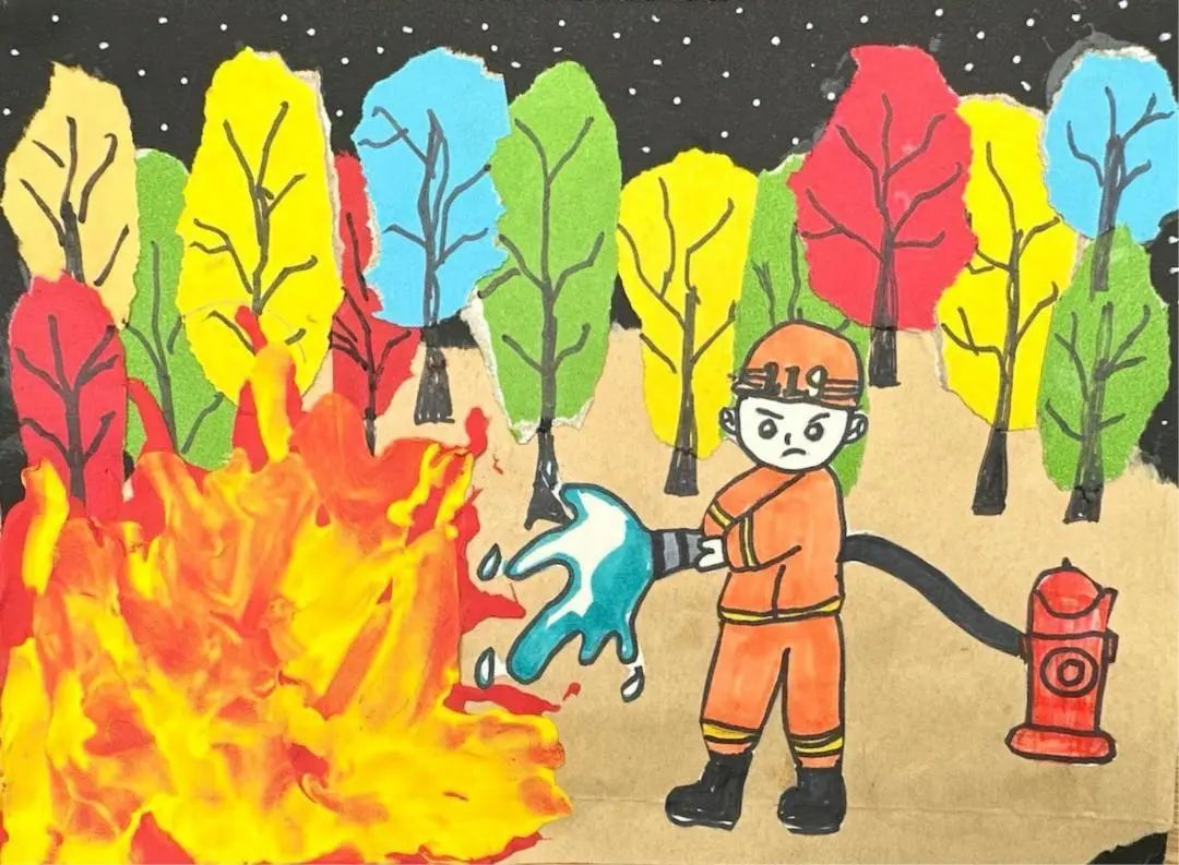 幼儿园“我眼中的火焰蓝”绘画图片（12）