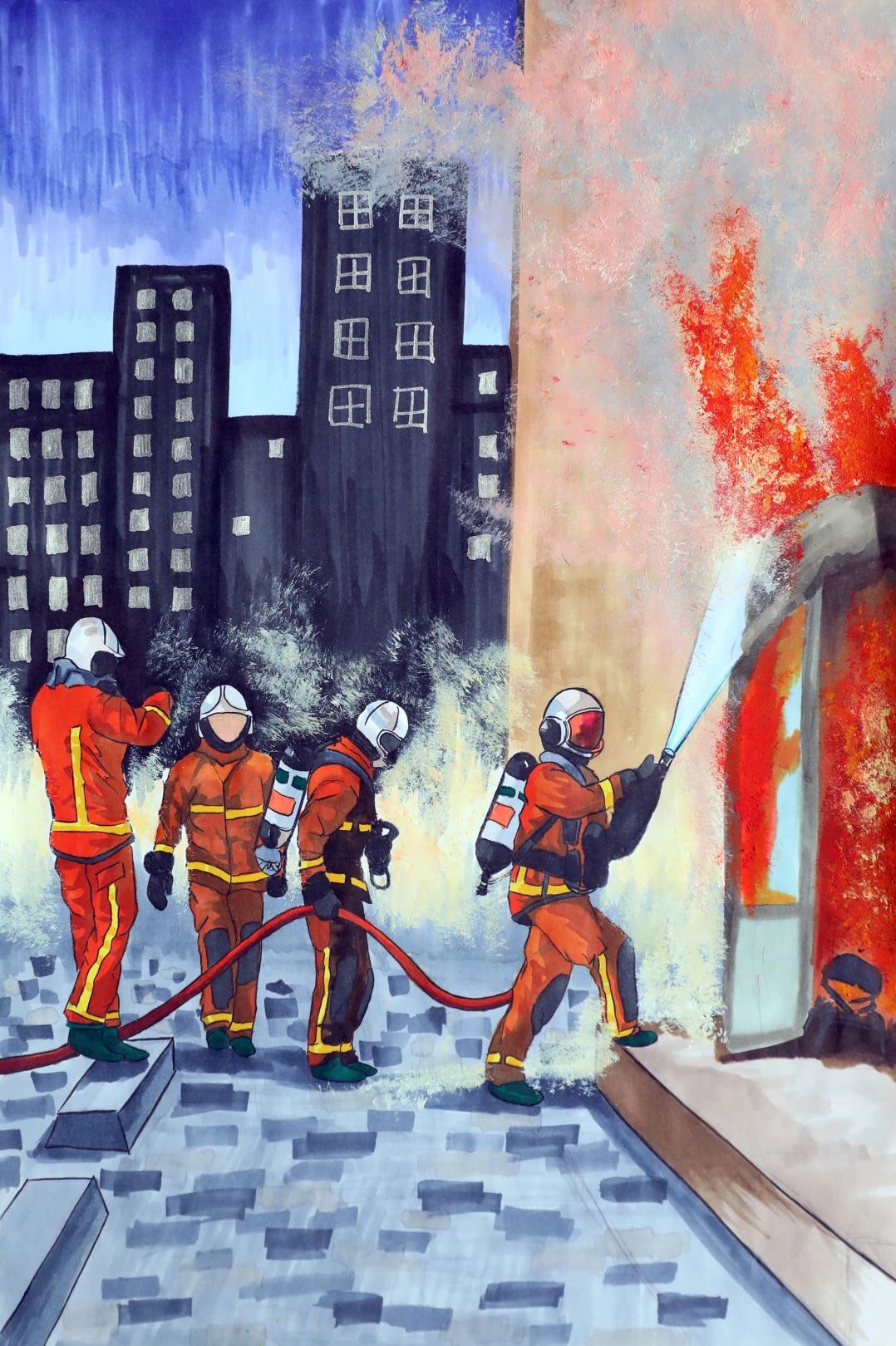“消防安全在我心中 致敬逆行英雄”绘画作品（10）
