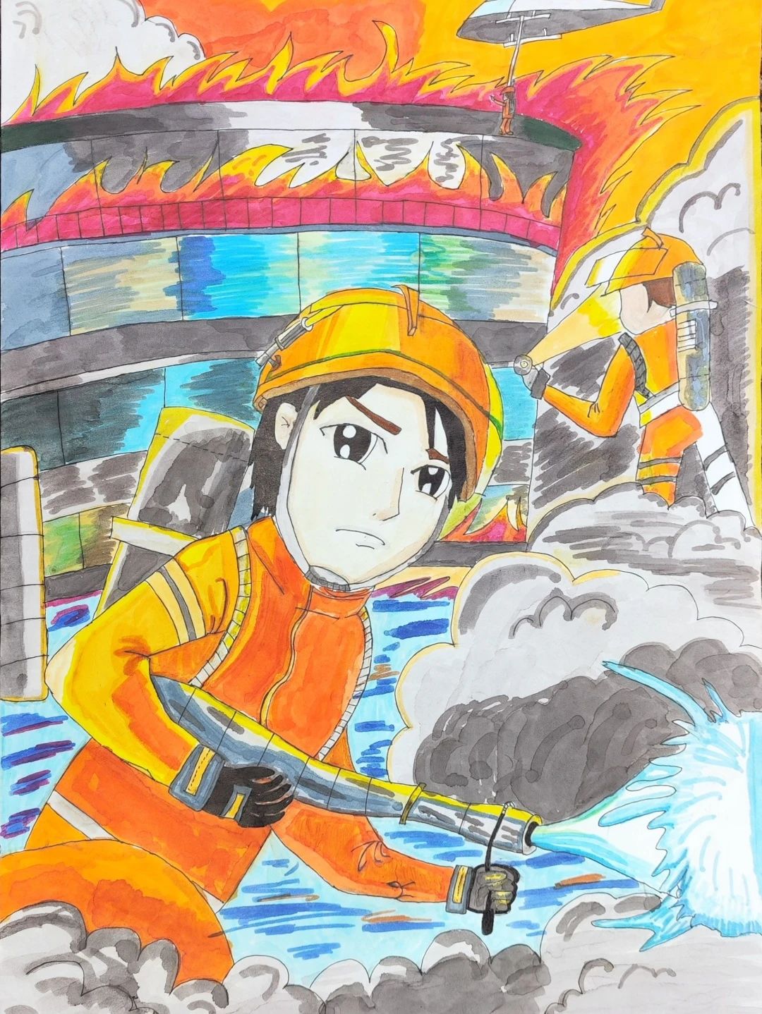 “我心中的英雄——火焰蓝”儿童画作品（十二）