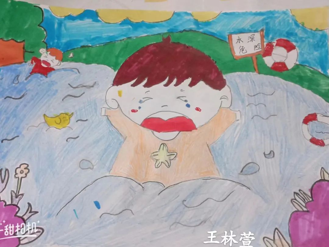 2023暑期安全教育防溺水画画图片（6）